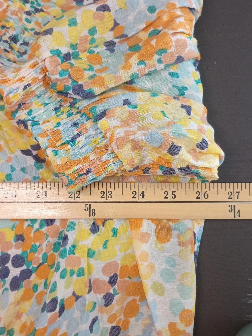 Sharagano White Blouse with Yellow, Teal & Blue Dot Print. MEW Women's 3X
